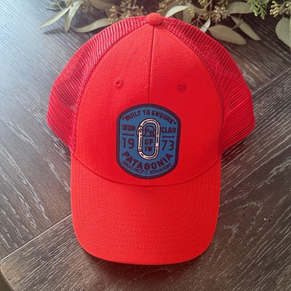 Patagonia Other - Patagonia Vibrant Red Cap with Blue Patch